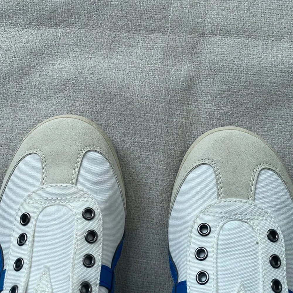 Onitsuka Tiger White Sneakers With Blue And Red Stripes - Picture 2 of 7